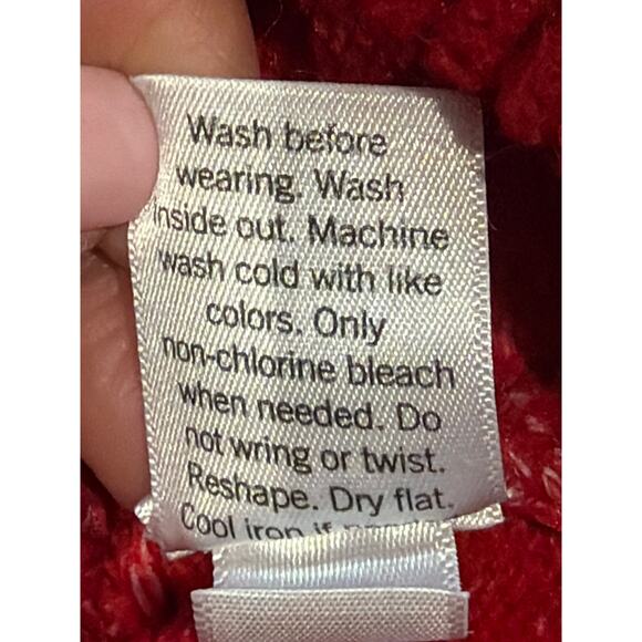 Nine West Sweater Womens Red LG High Neck LS Pullover Christmas Holiday Winter - Picture 6 of 6